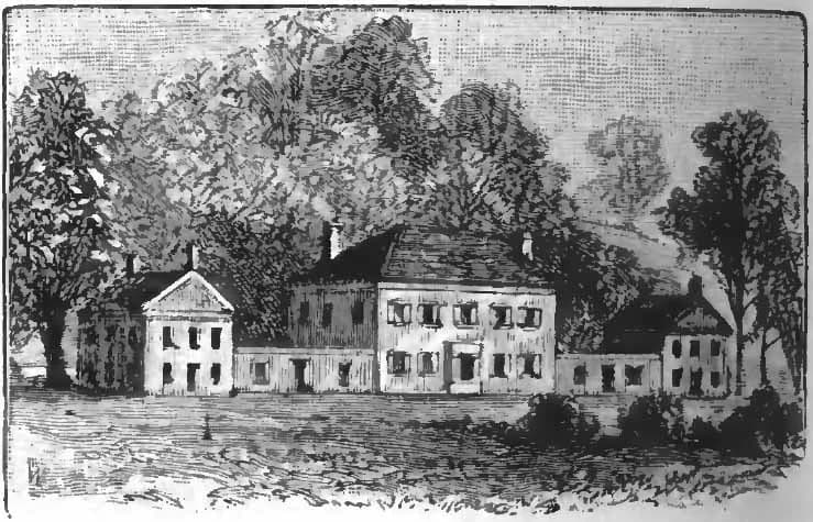 Aaron Burr - Drawing of the dwelling Harman Blennerhasset erected on an island in the Ohio River.