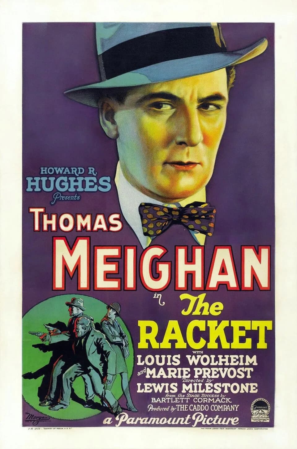 Howard Hughes - Poster for the American crime film The Racket (1928).