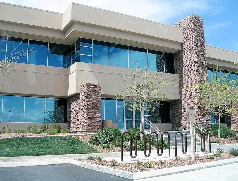 Howard Hughes - The entrance to the headquarters of The Howard Hughes Corporation at 10000 W. Charleston Boulevard in Summerlin.