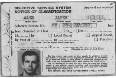 Lee Harvey Oswald - Fake service card with the name Alex J. Hidell