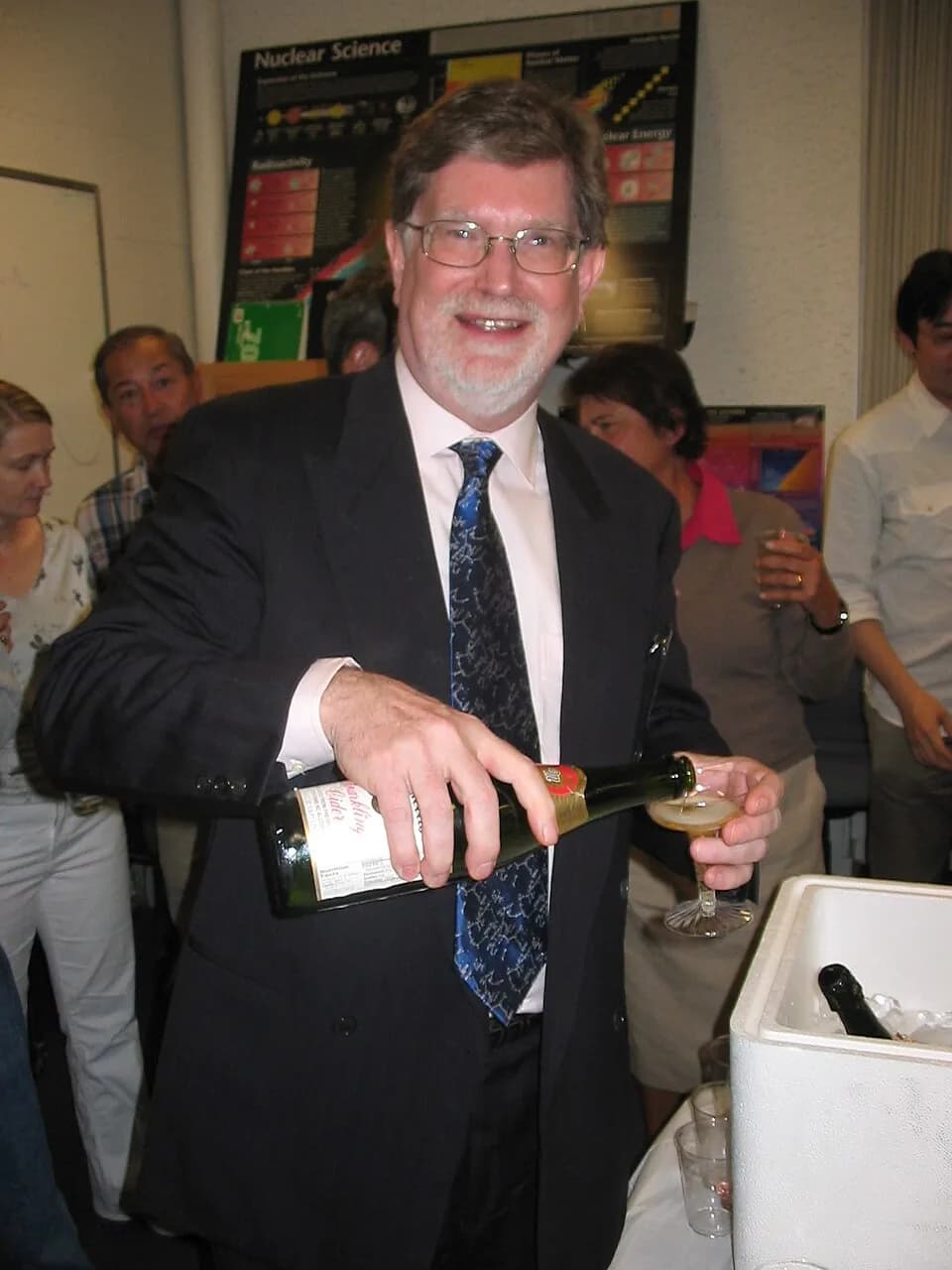 George F. Smoot - George F. Smoot, winner of the Nobel Prize in Physics, 2006, celebrating with colleagues at Lawrence Berkeley National Laboratory. October 3 2006.