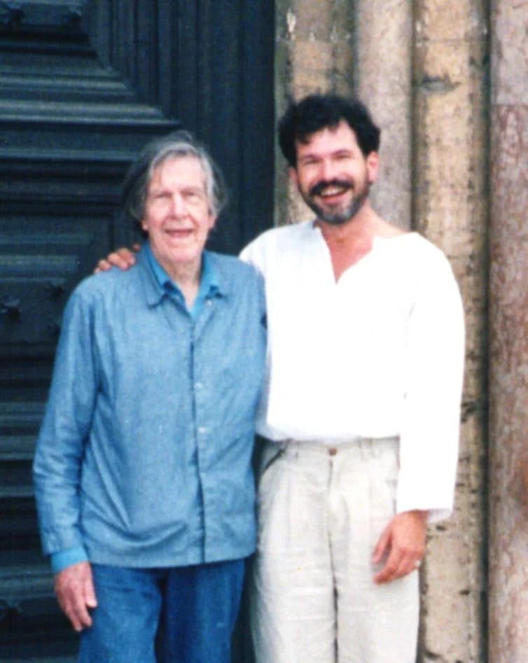 John Cage - John Cage and Michael Bach in Assisi, Italy 1992