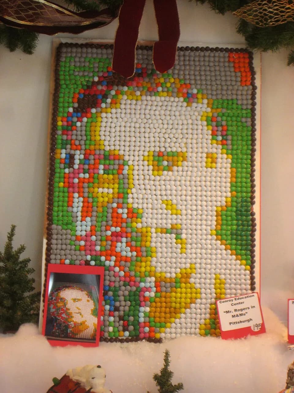 Fred Rogers - Display of Gingerbread houses in PPG Place, Pittsburgh, Pennsylvania, USA.