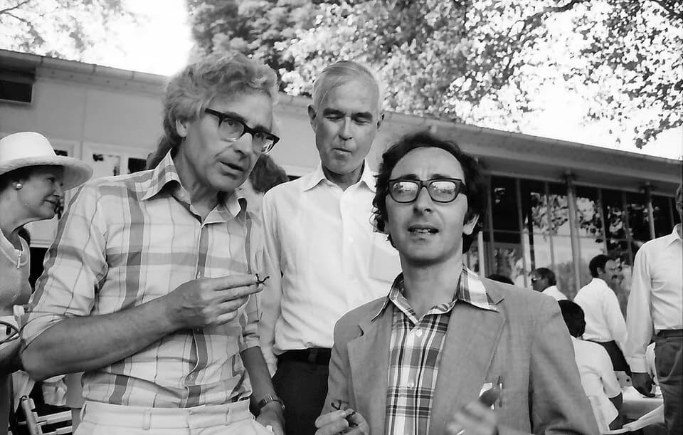 Willis Lamb - 26. Tagung 1976 Physiker; Maikäferrede: Antony Hewish, Brian D. Josephson, dahinter Willis E. Lamb