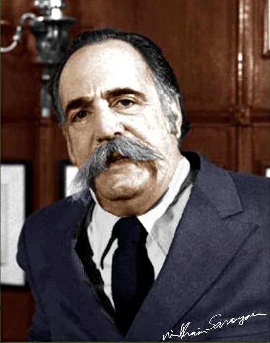 William Saroyan - Colorized Photo by Lloyd E. Lawrence Sr. Original was black & white from Saroyan public domain files.
