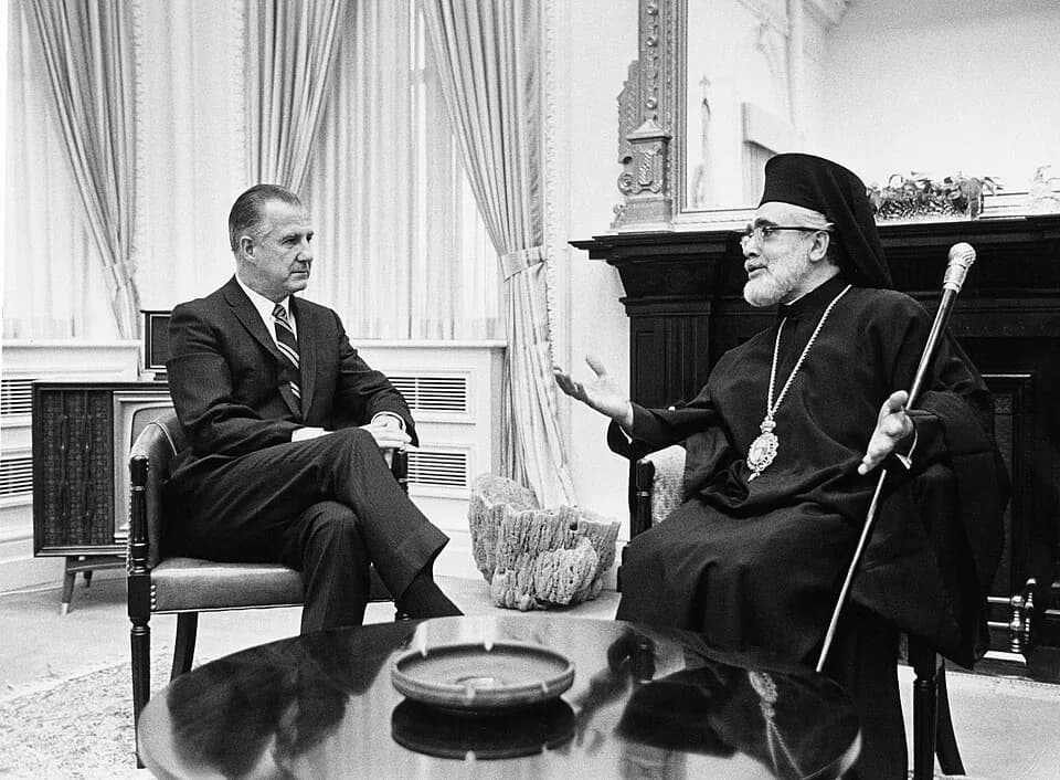 Spiro Agnew - Archbishop Iakovos and Vice President Agnew