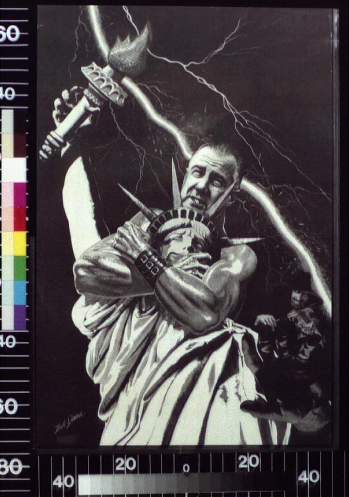 Spiro Agnew - Title: Spiro T. Agnew overpowering the Statue of Liberty
Abstract: 1 print ; (poster format)