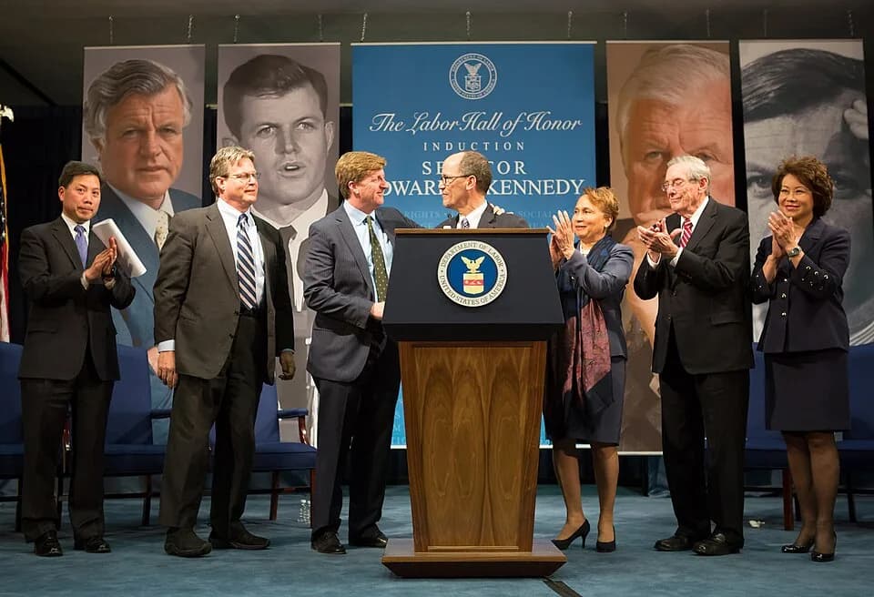 Ted Kennedy - 12 March 2015 - Washington, DC - Secretary of Labor Thomas Perez presides over the induction ceremony of Senator Edward “Ted” Kennedy into the Department of Labor Hall of Honor. On hand