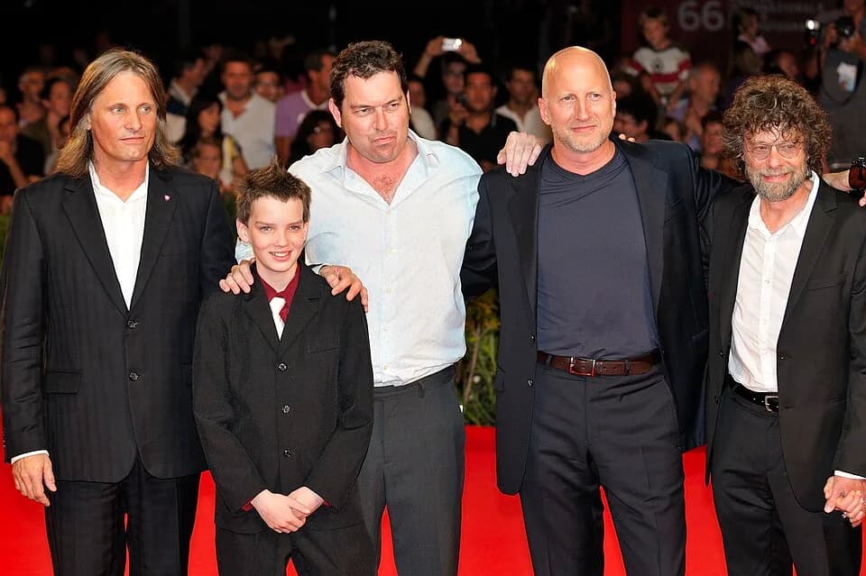 Cormac McCarthy - Actors Viggo Mortensen and Kodi Smit-McPhee, screenwriter Joe Penhall, director John Hillcoat and producer Steve Schwartz at the 2009 Venice Film Festival for the premiere of the fil