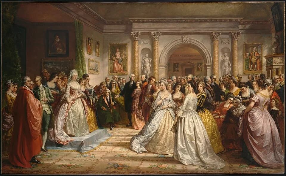 Martha Washington - Brooklyn Museum - The Republican Court (Lady Washington's Reception Day) - Daniel Huntington - overall.jpg
