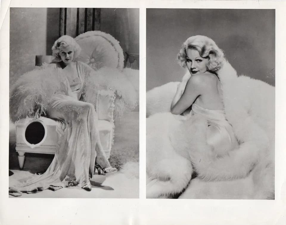 Jean Harlow - Jean Harlow (left) and Carroll Baker (right) posing as Harlow