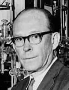 Willard Libby - Portrait of Willard Frank Libby, winner of 1960 Nobel Prize in Chemistry, in the laboratory
