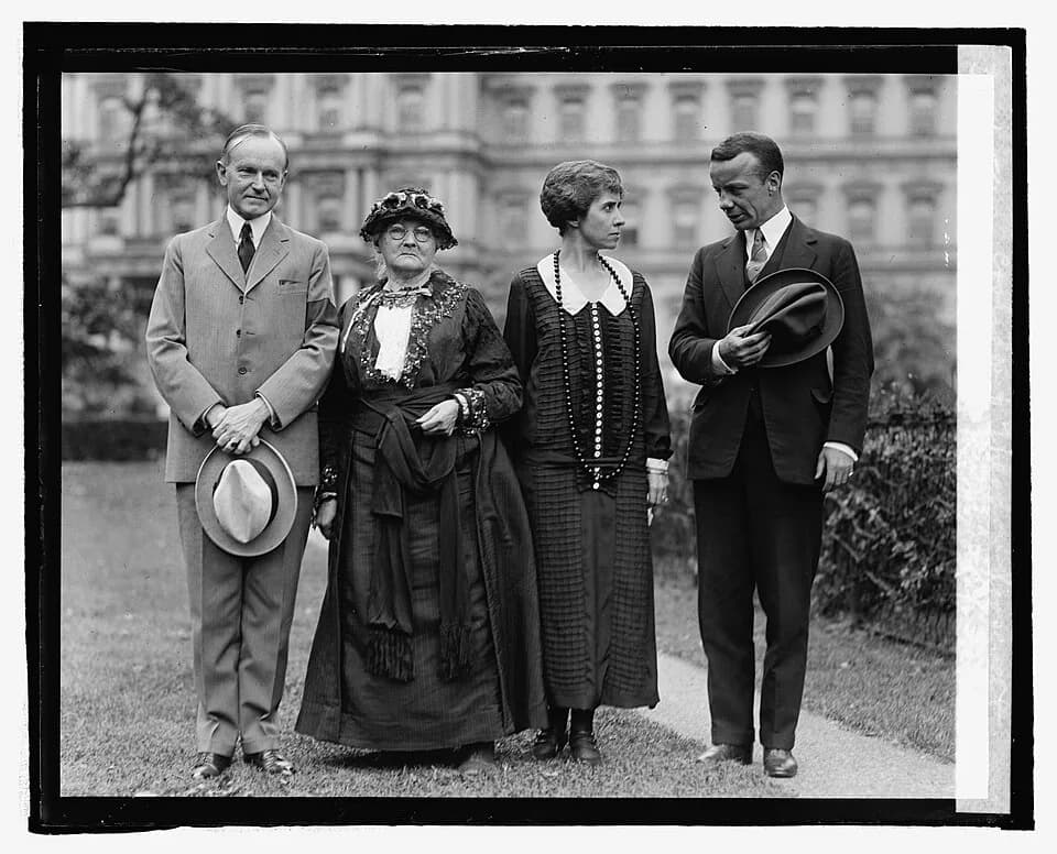 Mary Harris Jones - Pres. Coolidge, Mother Jones, Mrs. Coolidge & Theodore Roosevelt, 9/26/24