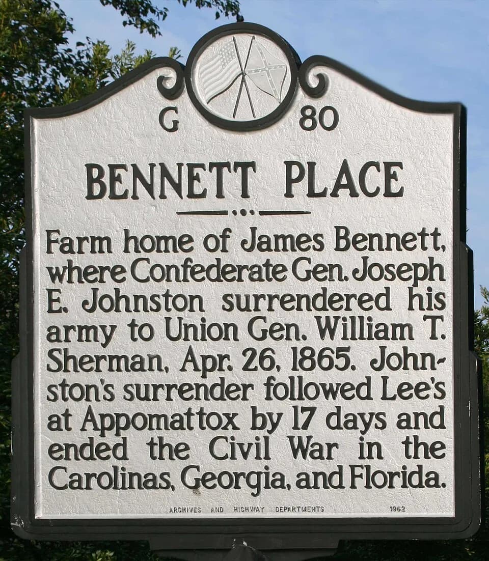 William Tecumseh Sherman - Bennett_Place_plaque