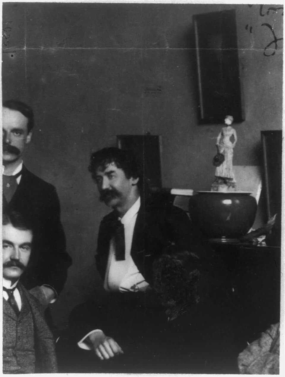 James McNeill Whistler - Title: Detail showing James McNeill Whistler from a portrait group in Whistler's London studio, 1881. The face of Julian Story has been blacked out
Abstract/medium: 1 photogra
