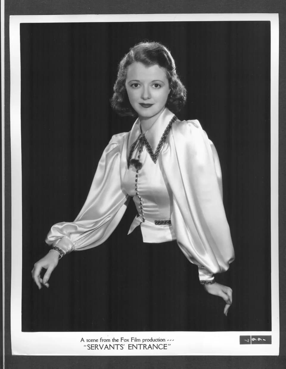 Janet Gaynor - Original publicity photo of Janet Gaynor for film Servant's Entrance