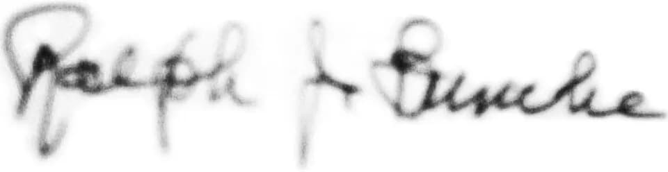 Ralph Bunche - Autograph of Ralph J Bunche
