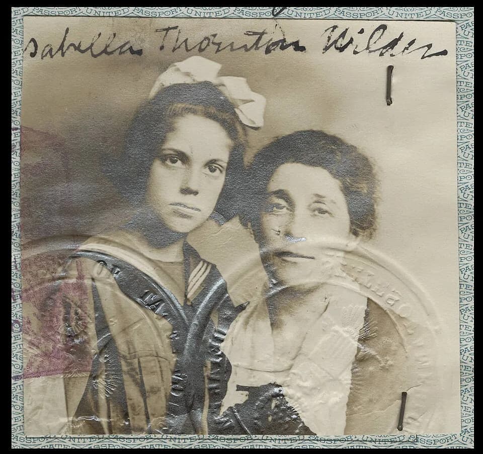 Thornton Wilder - Passport photograph of Isabel Thornton Wilder and daughter Janet Wilder, taken at Washington, D.C. Image courtesy of the Yale Collection of American Literature, Beinecke Rare Book &a