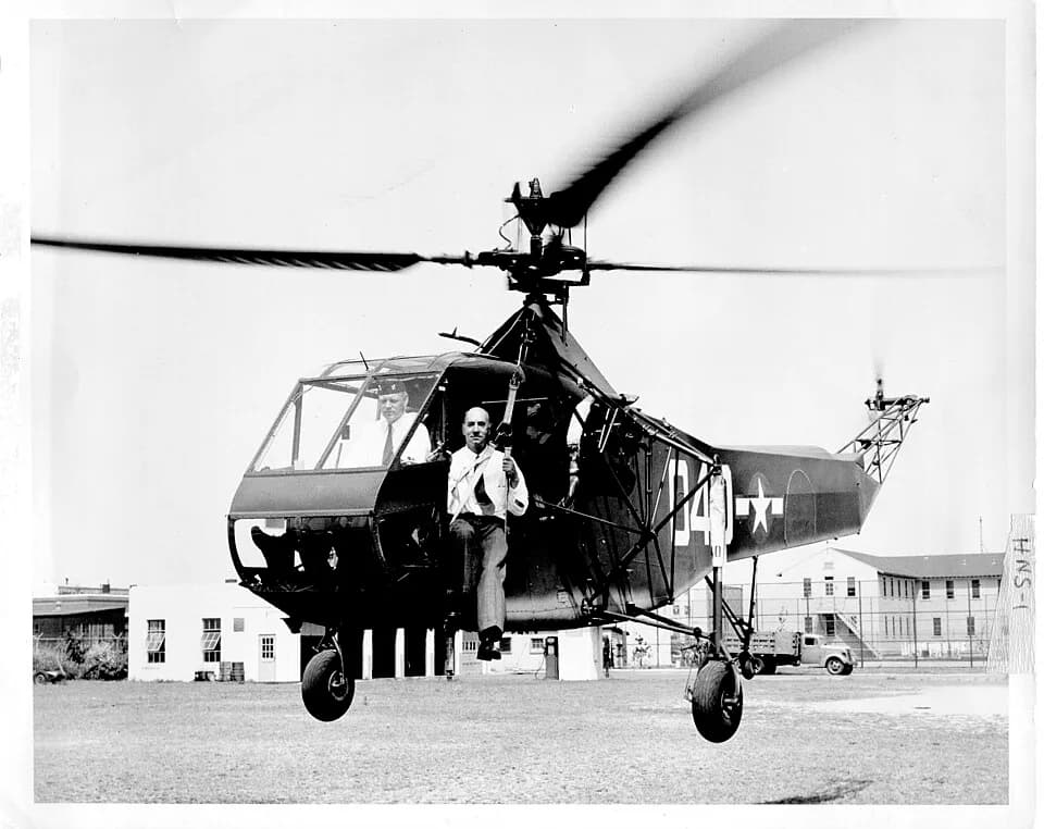 Igor Sikorsky - Original Caption: "Comdr. Frank A. Erickson, USCG & Dr. Igor Sikorsky, Sikorsky Helicopter HNS-1 C.G. #39040."